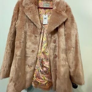 Pink furry coat,
